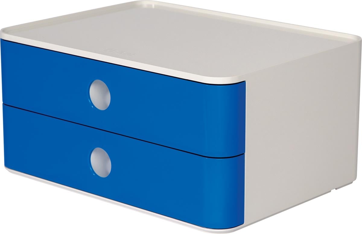 Han ladenblok Allison, smart-box met 2 laden, wit/blauw