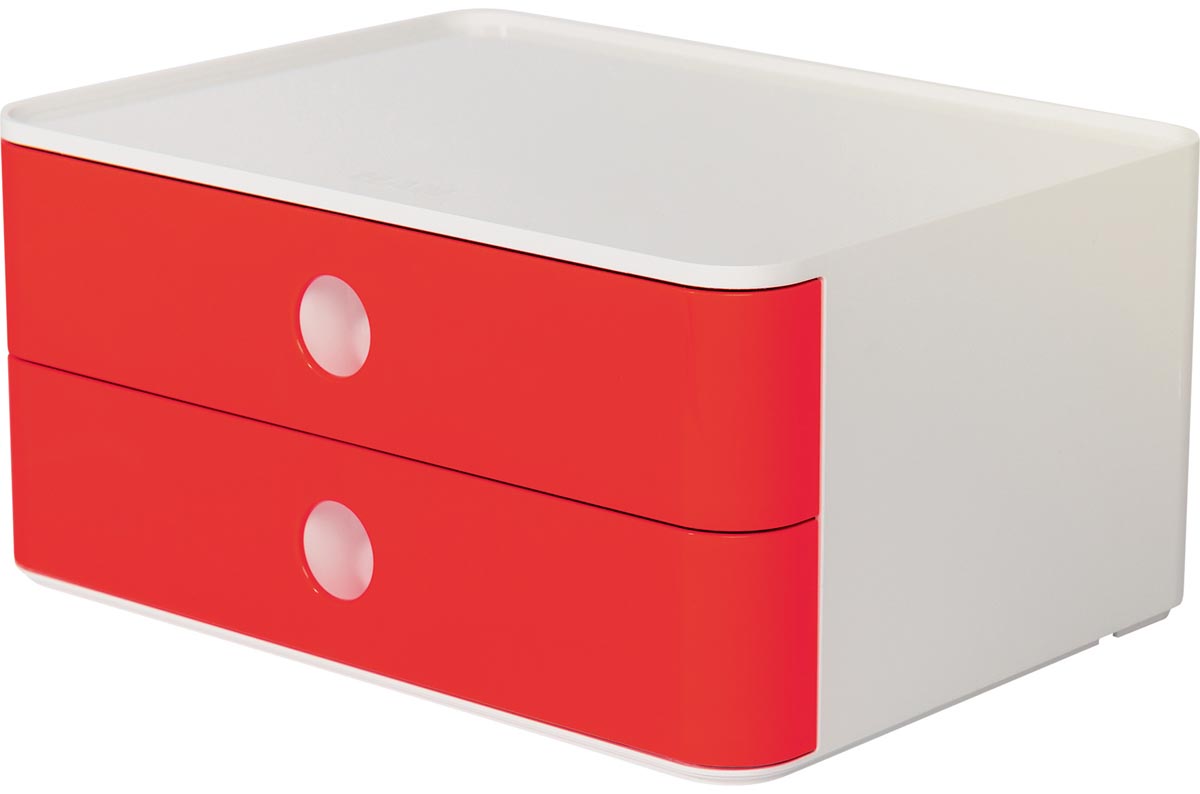 Han ladenblok Allison, smart-box met 2 laden, wit/rood