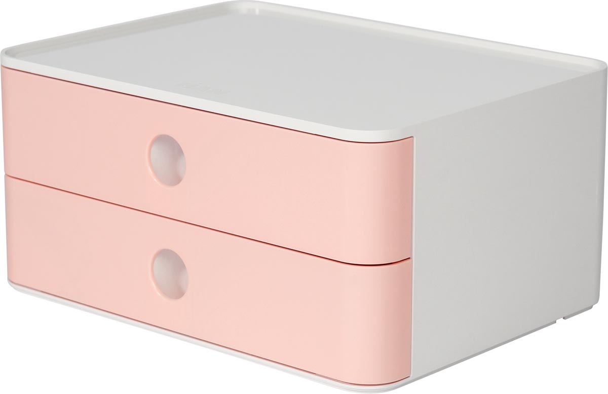 Han ladenblok Allison, smart-box met 2 laden, wit/roze