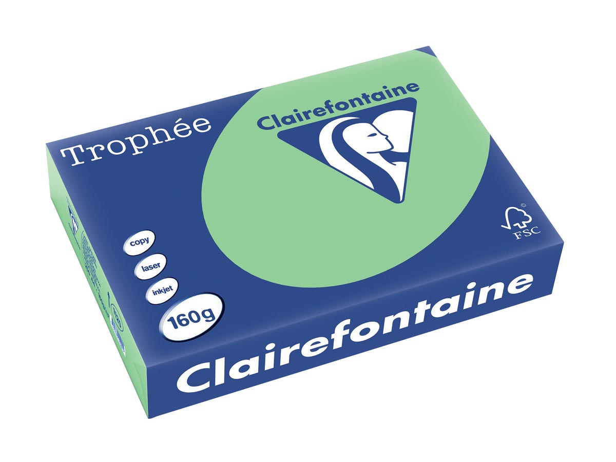 Clairefontaine Trophée Pastel A4, 160 g, 250 vel, natuurgroen