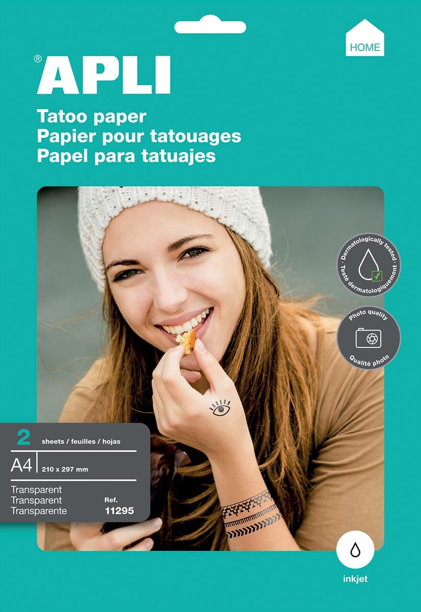 Apli Tattoo transfer papier, pak met 2 vellen afbeelding