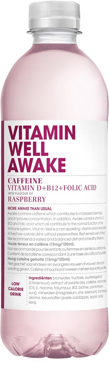 Vitamin Well vitaminewater Awake, 500 ml, pak van 12 Vitamin Well vitaminewater Awake, 500 ml, pak van 12