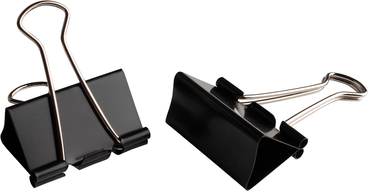 LPC Papierklem Fold back clips - assorti - 19 mm -100 stuks