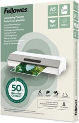 Fellowes lamineerhoes 50 % gerecycleerd, mat, ft A5, pak van 100 stuks
