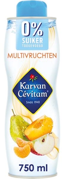Karvan Cévitam siroop, fles van 75 cl, 0% suiker, multivruchten