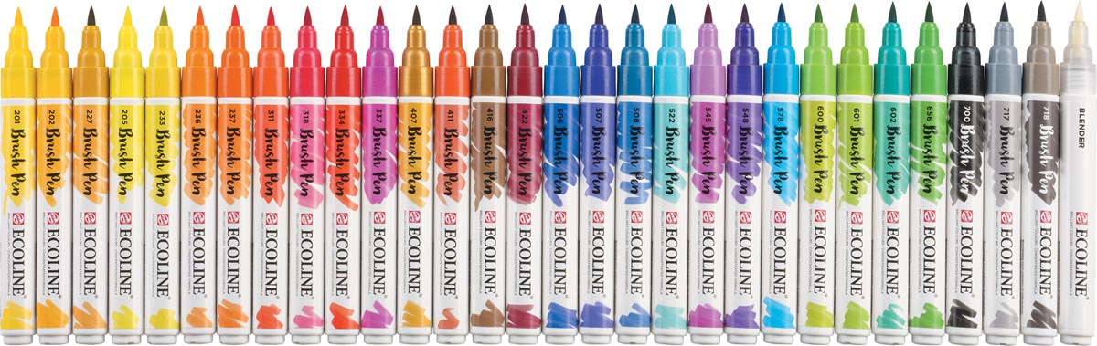 Talens Ecoline Brush pen, etui met 30 stuks in geassorteerde kleuren