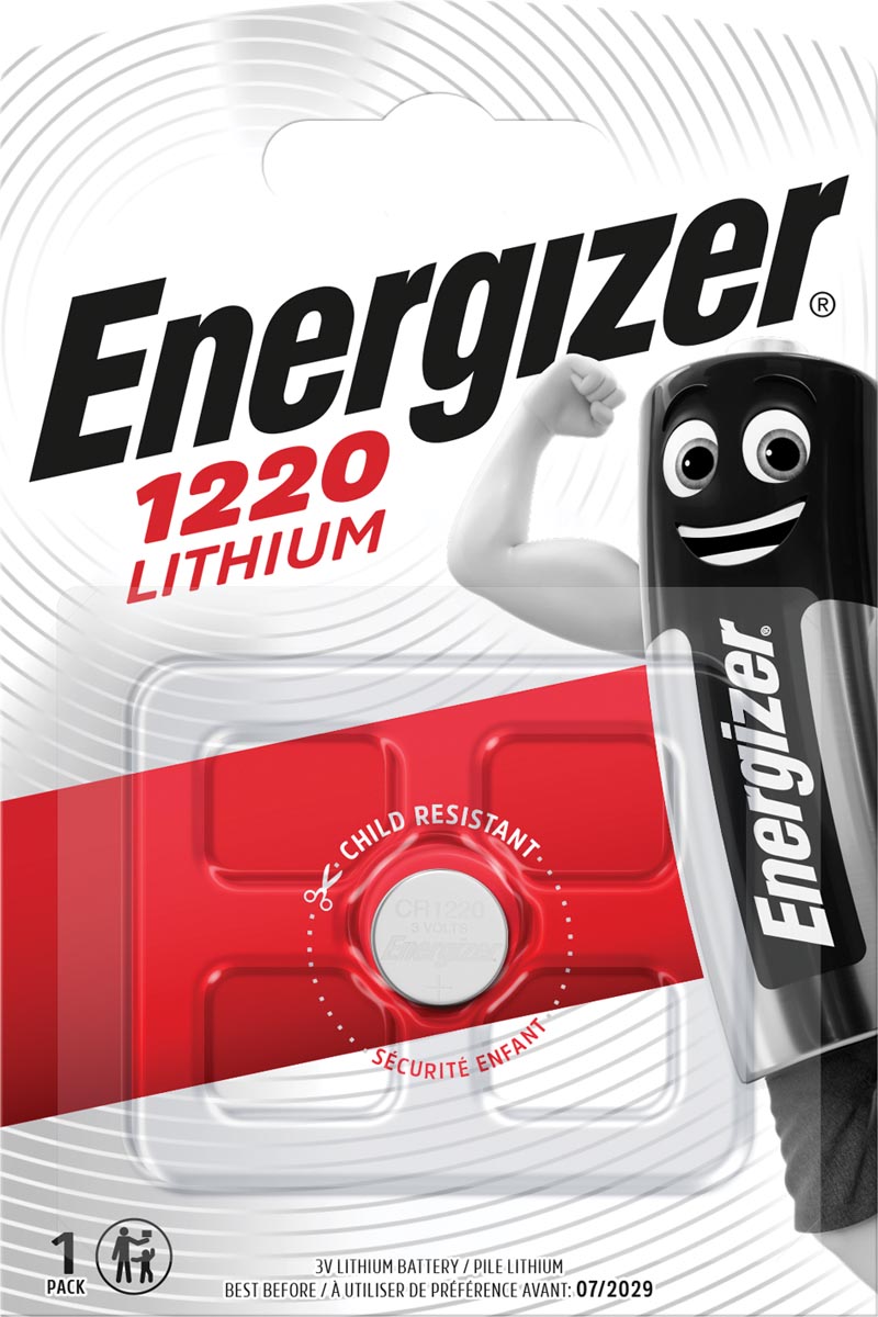 Energizer knoopcel CR1220, op blister afbeelding