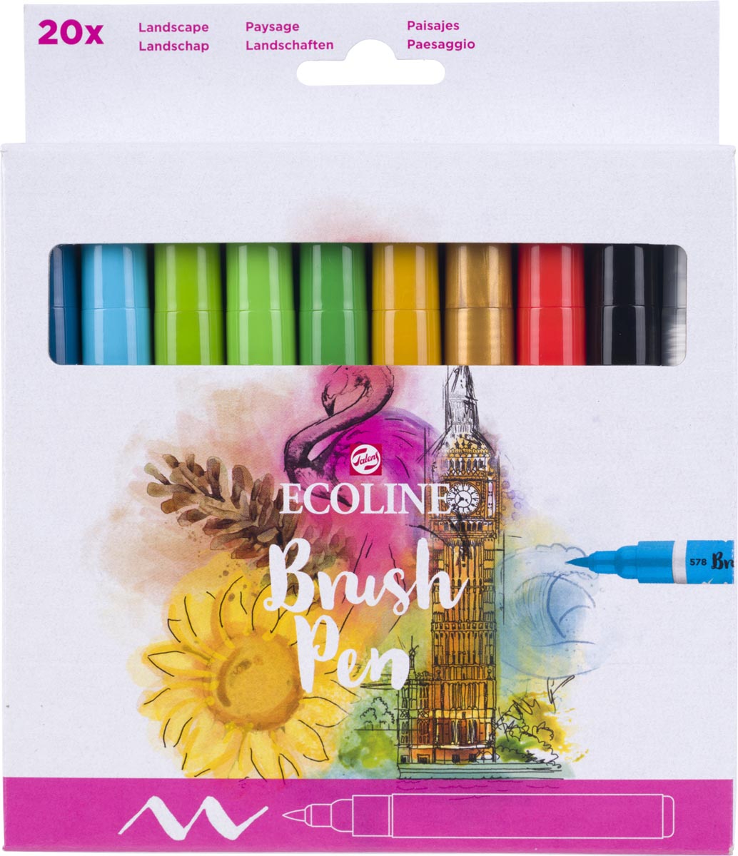 Ecoline Brush Pen set Landschappen | 20 stuks