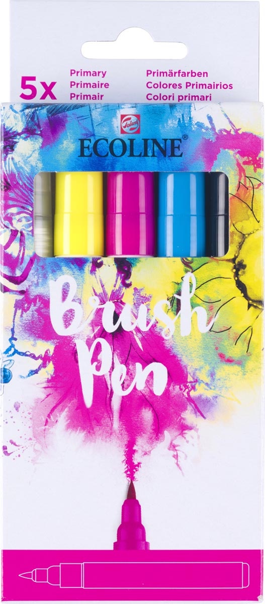 Talens Ecoline Brush pen etui van 5 stuks assorti
