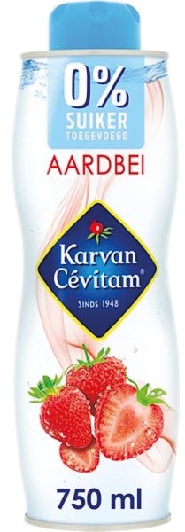 Karvan Cévitam siroop, fles van 75 cl, 0% suiker, aardbei