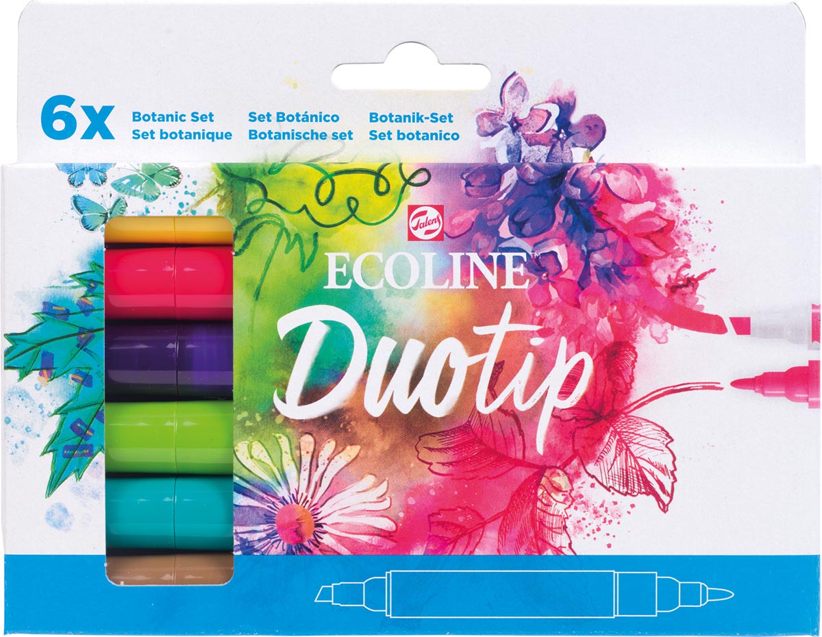 Talens Ecoline Duotip markers botanische set | 6 kleuren