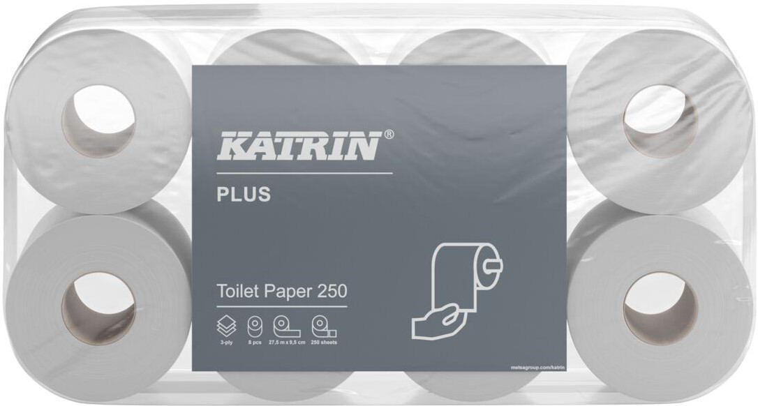 Katrin Plus toiletpapier Soft, 3-laags, 250 vel per rol, pak van 8 ...