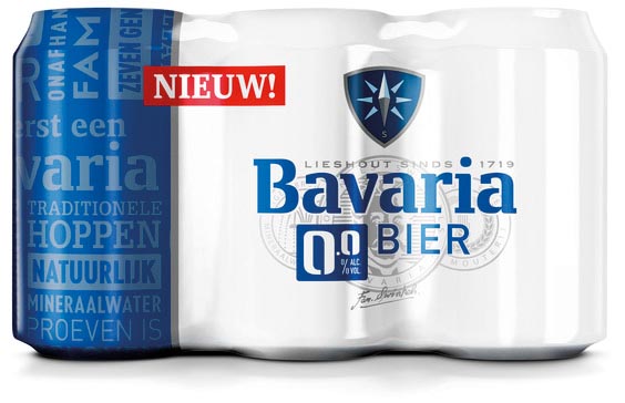 Bavaria bier, alcoholvrij, blik van 33 cl, pak van 6 stuks