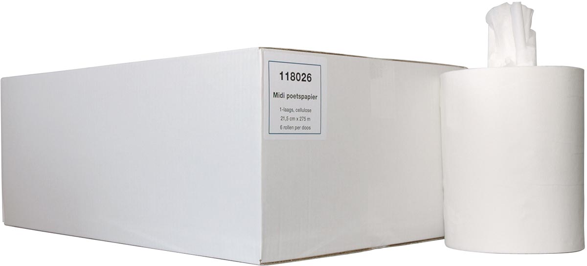 Europroducts handdoekrol Midi, 1-laags, doos van 6 stuks Europroducts handdoekrol Midi, 1-laags, doos van 6 stuks