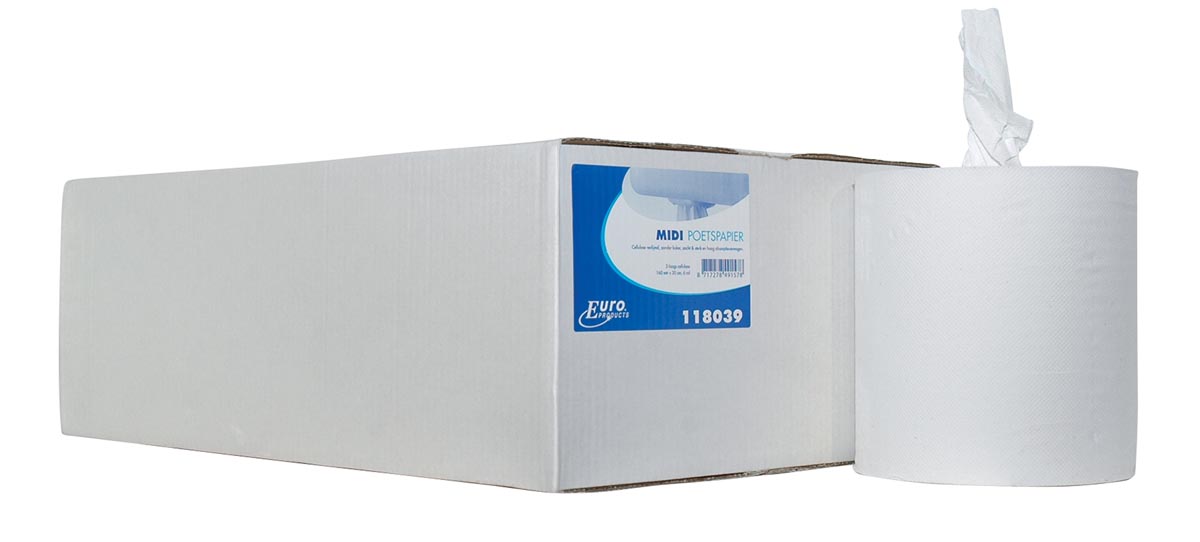 Europroducts handdoekrol Midi, 2-laags, pak van 6 stuks