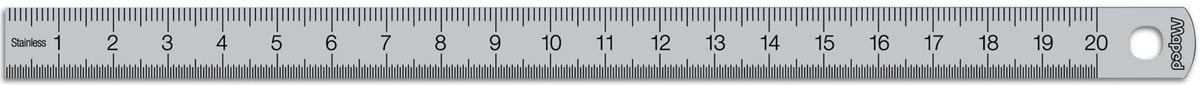 Maped lat Staal, dubbele graduatie, 20 cm afbeelding