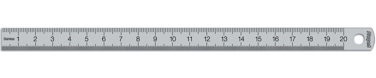 Maped lat Staal, dubbele graduatie, 20 cm