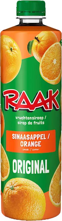 Raak siroop sinaasappel, fles van 75 cl