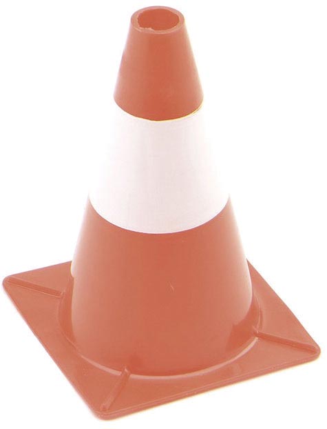 Perel signalisatiekegel, 30 cm hoog, rood/wit afbeelding