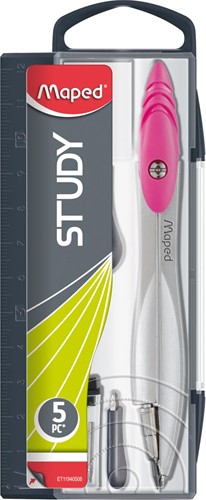 Maped passer Study 5-delige passerdoos:  - 1 passer Study  - 1 gum  - 1 mineslijper  - 1 kokertje potl...-3