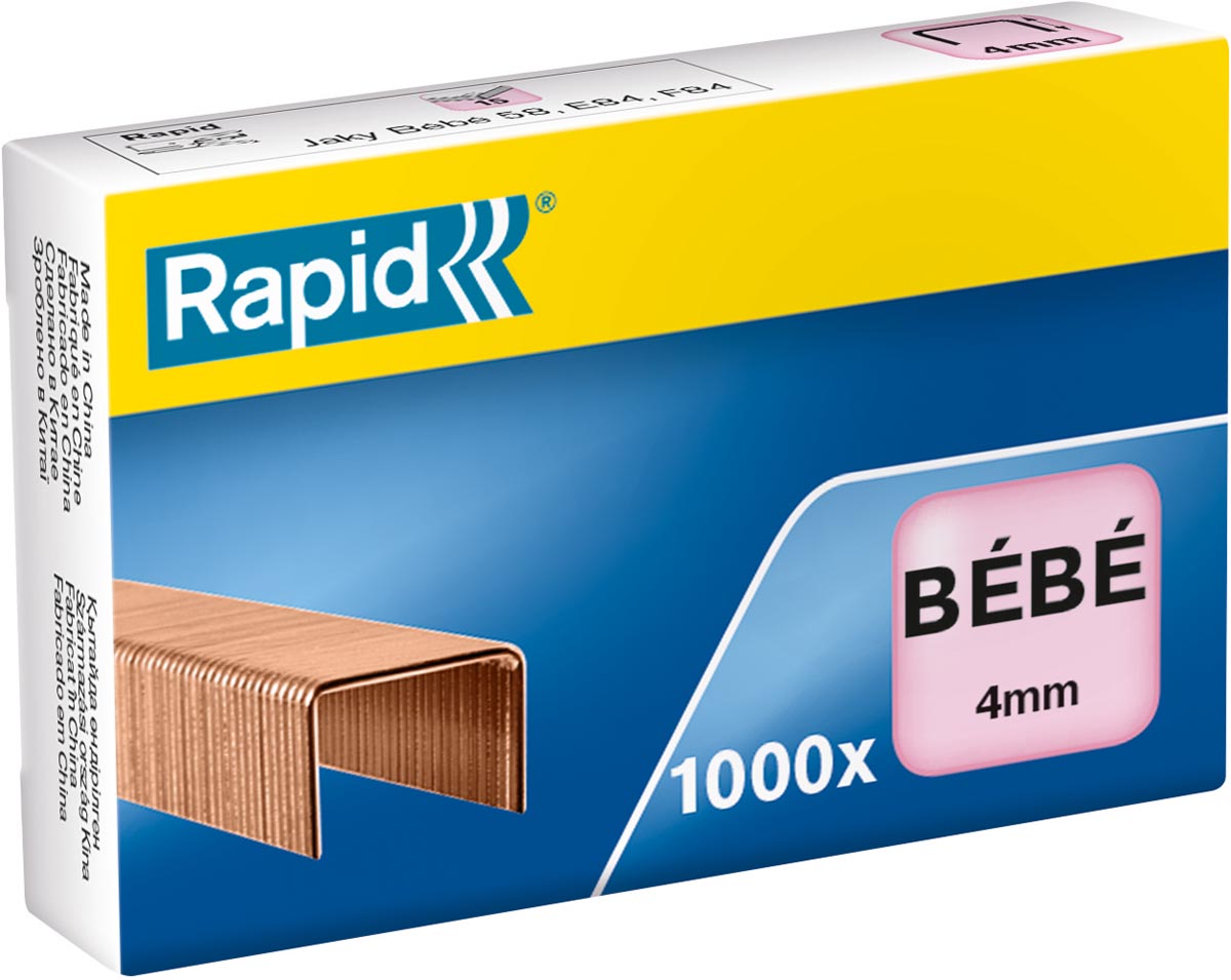 Rapid nietjes Bébé, verkoperd, doos van 1000 nietjes afbeelding