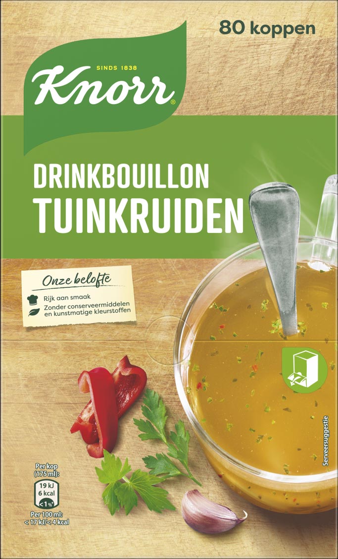 Knorr drinkbouillon tuinkruiden, 175 ml, doos van 80 stuks