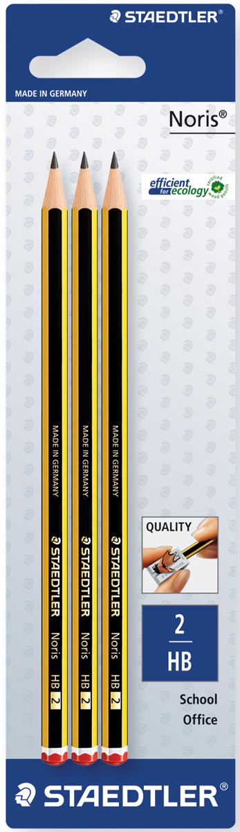 Staedtler grafietpotlood Noris HB, blister van 3 stuks afbeelding