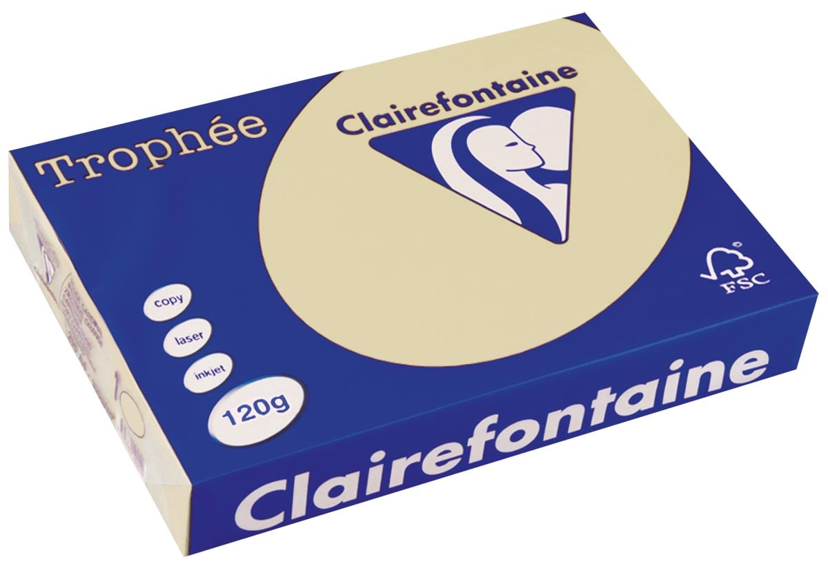 Clairefontaine Trophée Pastel, gekleurd papier, A4, 120 g, 250 vel, gems afbeelding