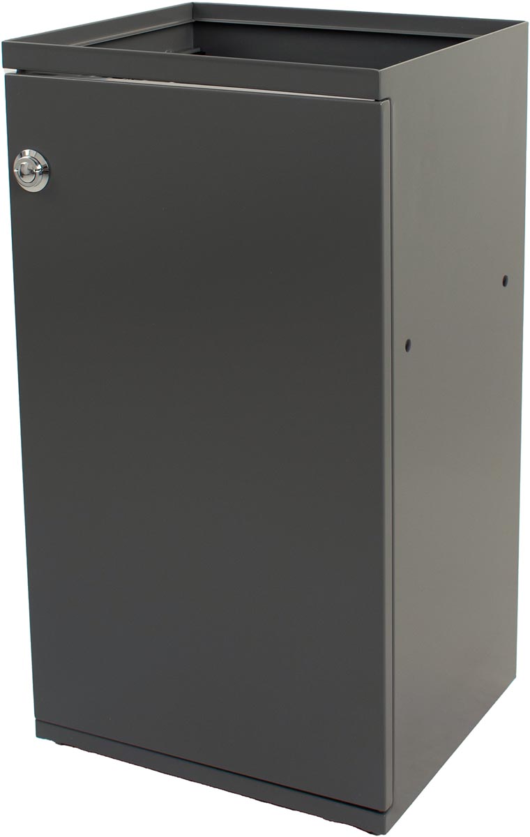 V-part modulaire afvalbak met deur en zakhouder 85 l, grijs afbeelding