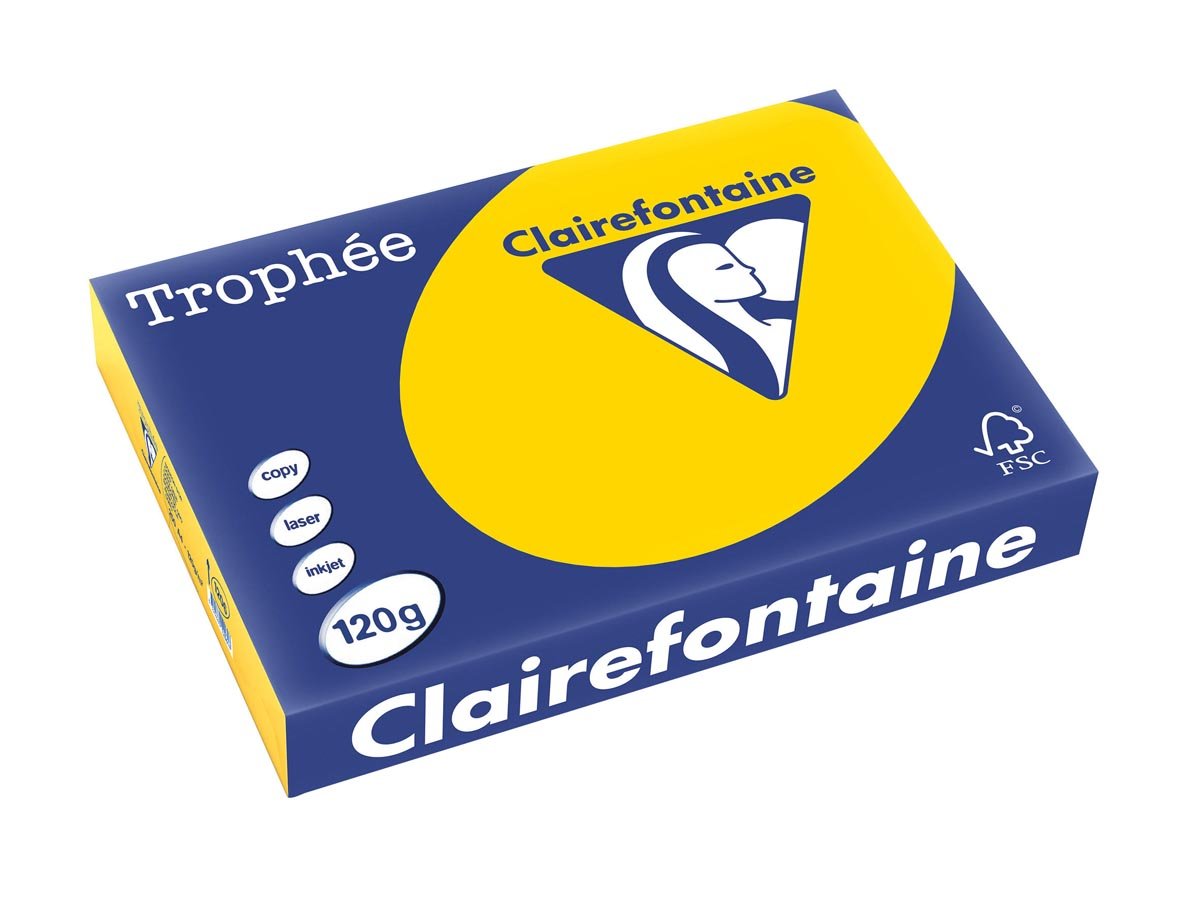 Clairefontaine TrophÃÂ©e Pastel gekleurd papier A4 120 g 250 vel goudgeel