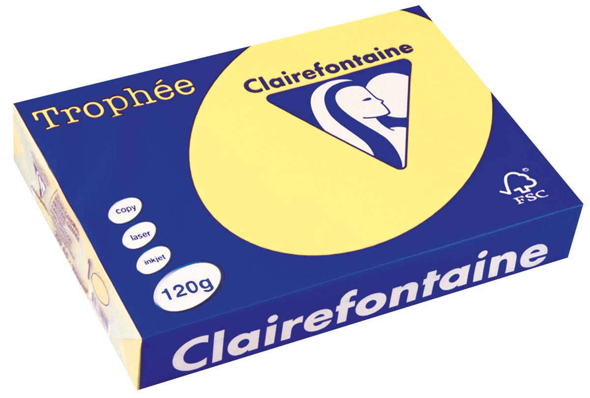 Clairefontaine TrophÃÂ©e Pastel gekleurd papier A4 120 g 250 vel citroengeel