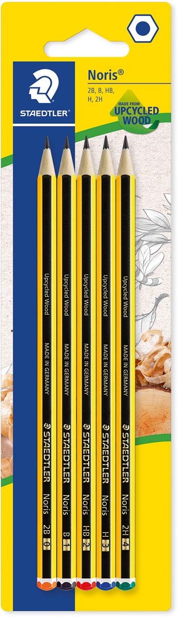 Staedtler grafietpotlood Noris, blister 5 stuks in geassorteerde hardheden afbeelding