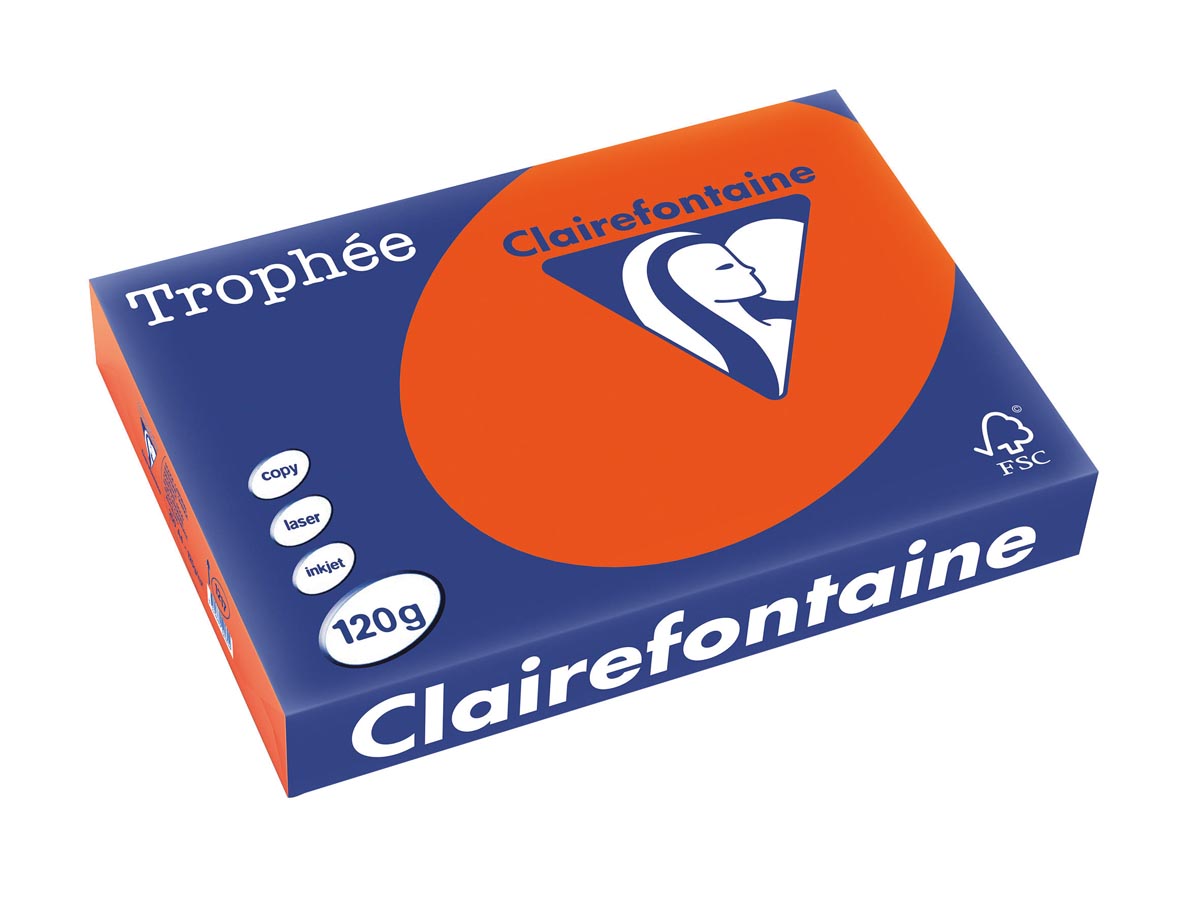 Clairefontaine TrophÃÂ©e Intens gekleurd papier A4 120 g 250 vel kardinaalrood