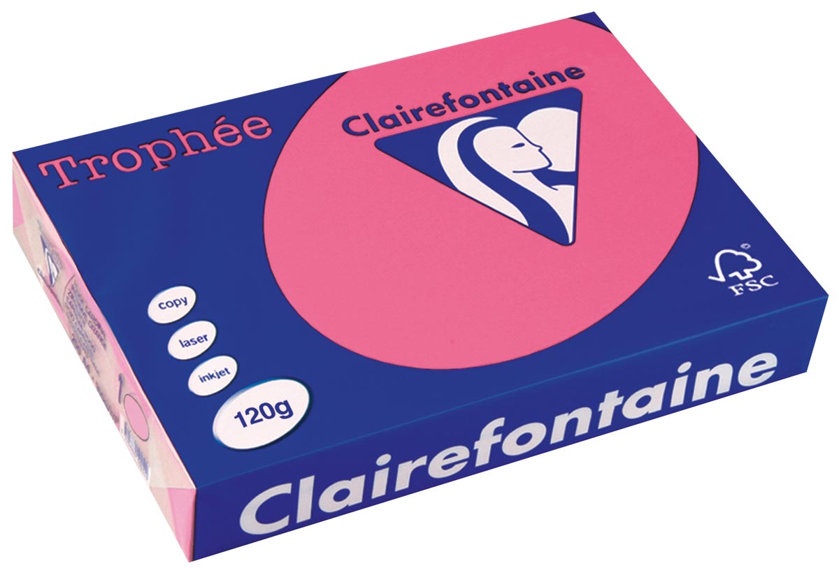 Clairefontaine Trophée Intens gekleurd papier A4 120 g 250 vel fuchsia