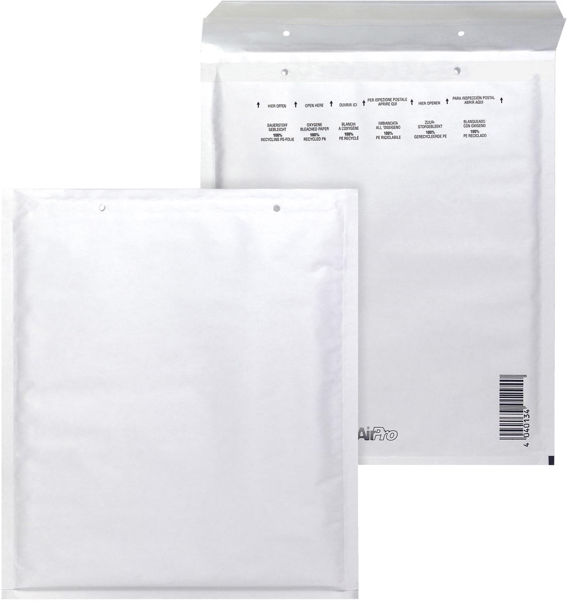 Bong AirPro luchtkussenenveloppen, ft 220 x 265 mm, met stripsluiting, doos van 100 stuks, wit afbeelding