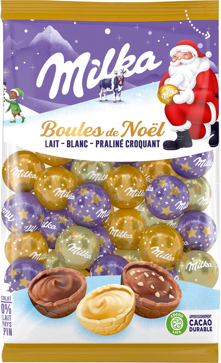 Milka Kerstballen, zak van 350 g