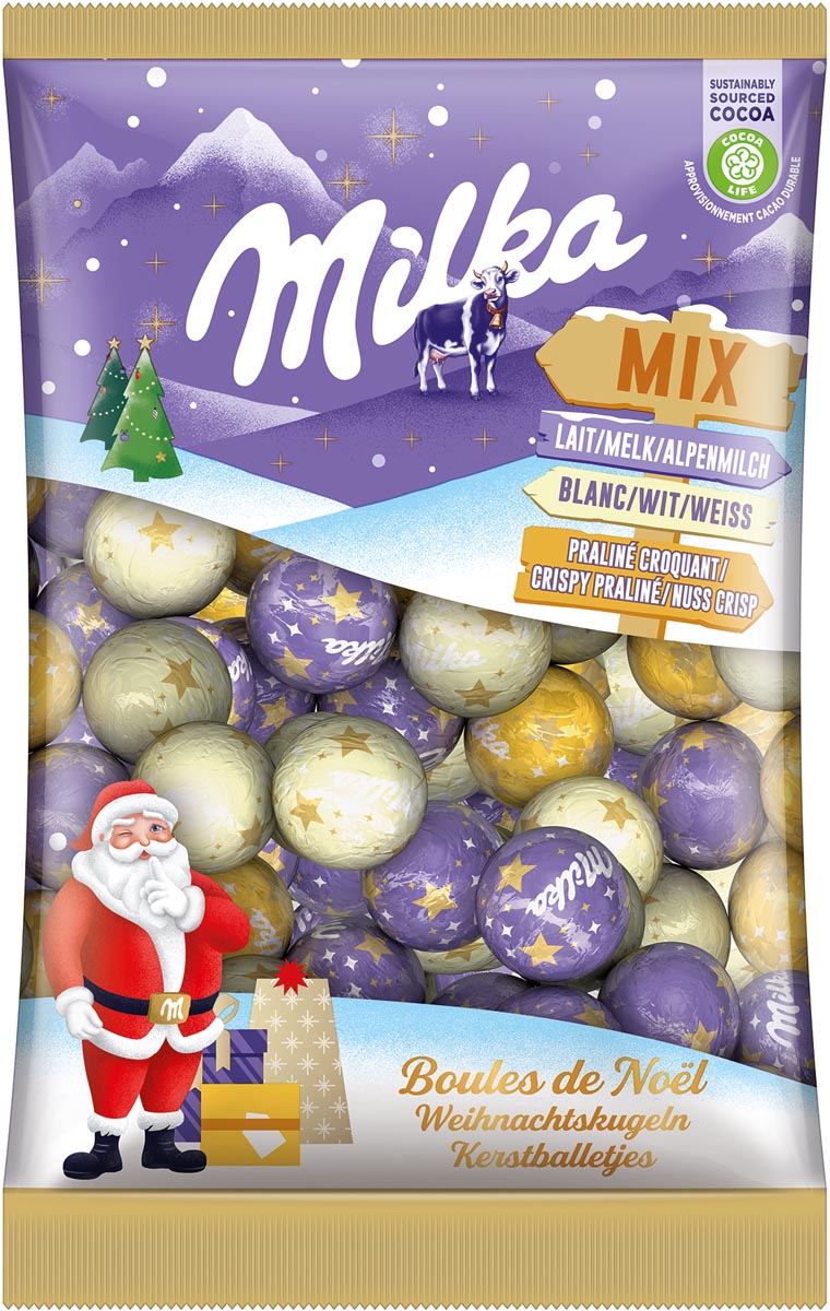 Milka Kerstballen, zak van 350 g
