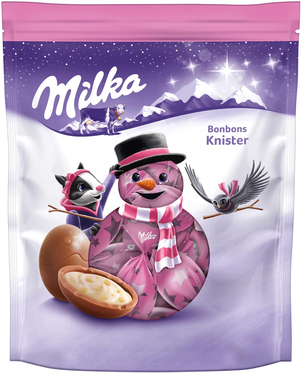 Milka Knisterbonbons melkchocolade, zak van 86 g