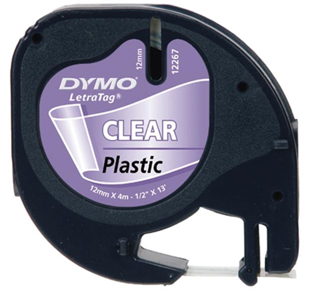 Dymo LetraTAG plastic tape 12 mm, transparant