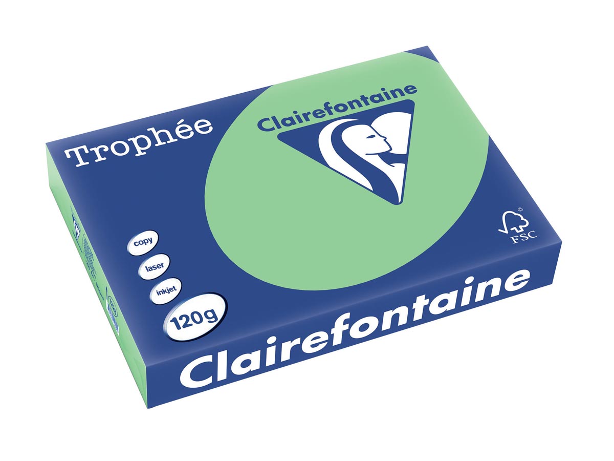 Clairefontaine Trophée Pastel A4, 120 g, 250 vel, natuurgroen