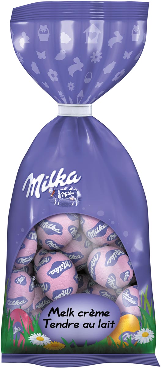 Milka zakje met eitjes, melk tender melk, 100 gr Milka zakje met eitjes, melk tender melk, 100 gr