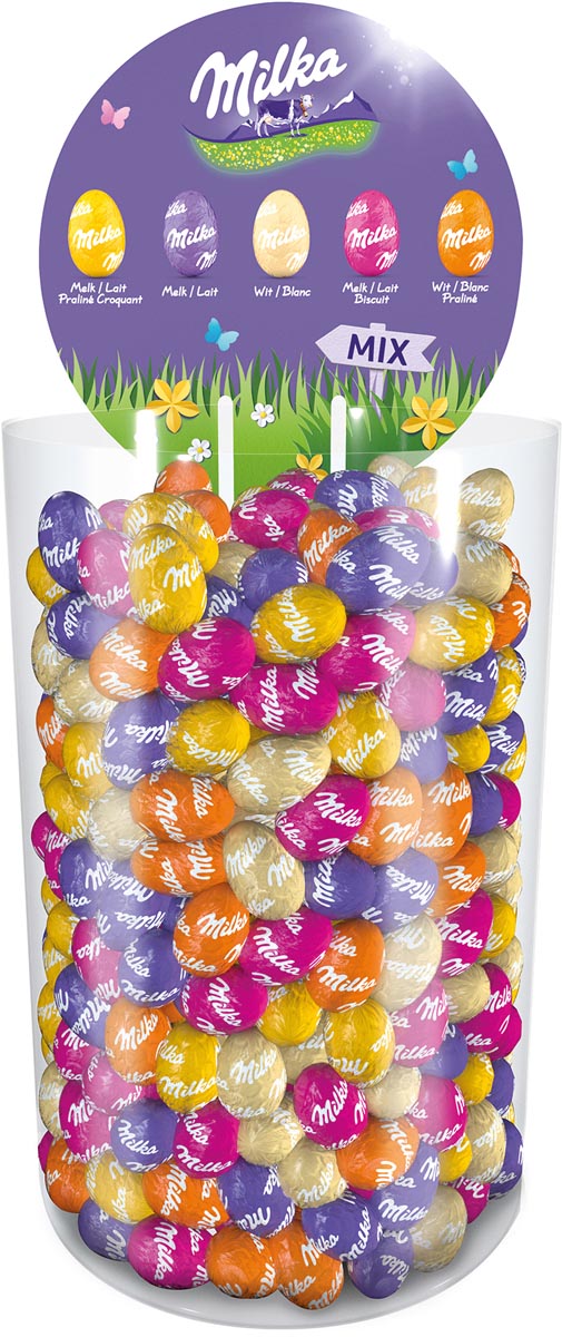Milka paaseitjes, assorti, tube van 3 kg