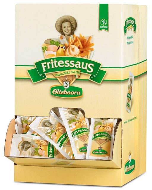 Oliehoorn Fritessaus 35%, doos van 198 zakjes van 20 ml afbeelding