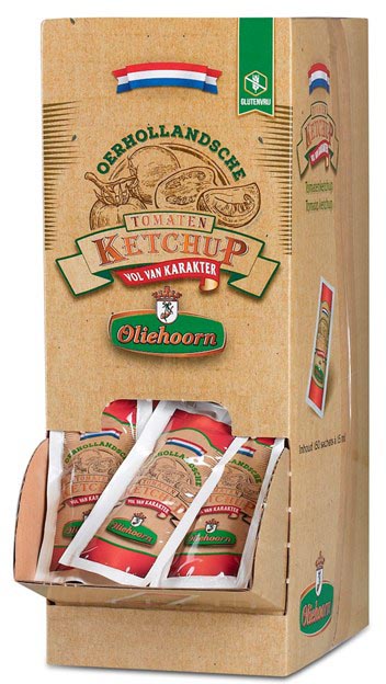 Oliehoorn Tomatenketchup, doos van 150 zakjes van 15 ml afbeelding