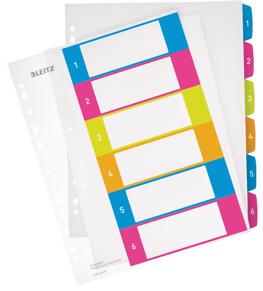 Leitz Wow Printbare Index 6 Tabs huismerk kopen in de aanbieding