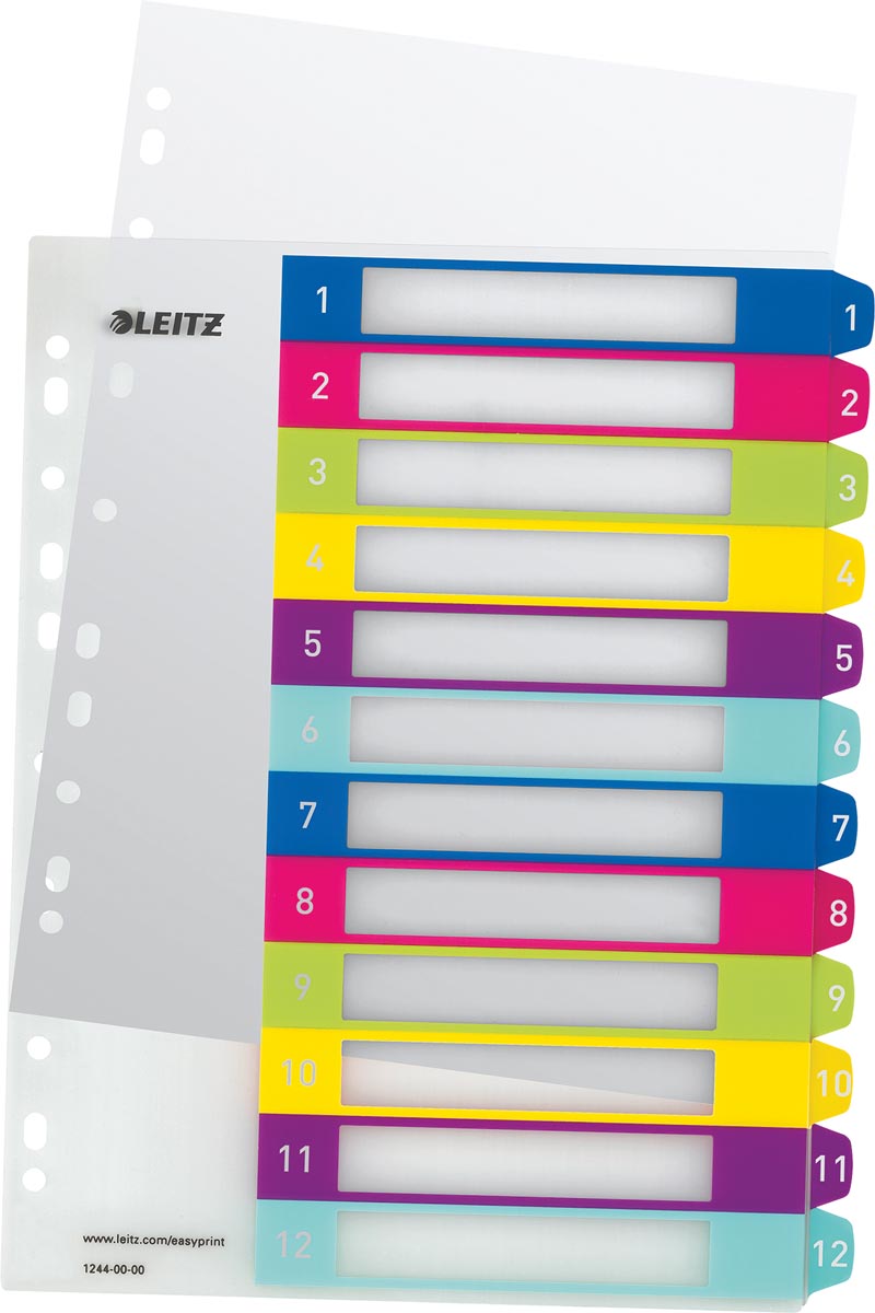 Leitz WOW printbare index, 12 tabs afbeelding