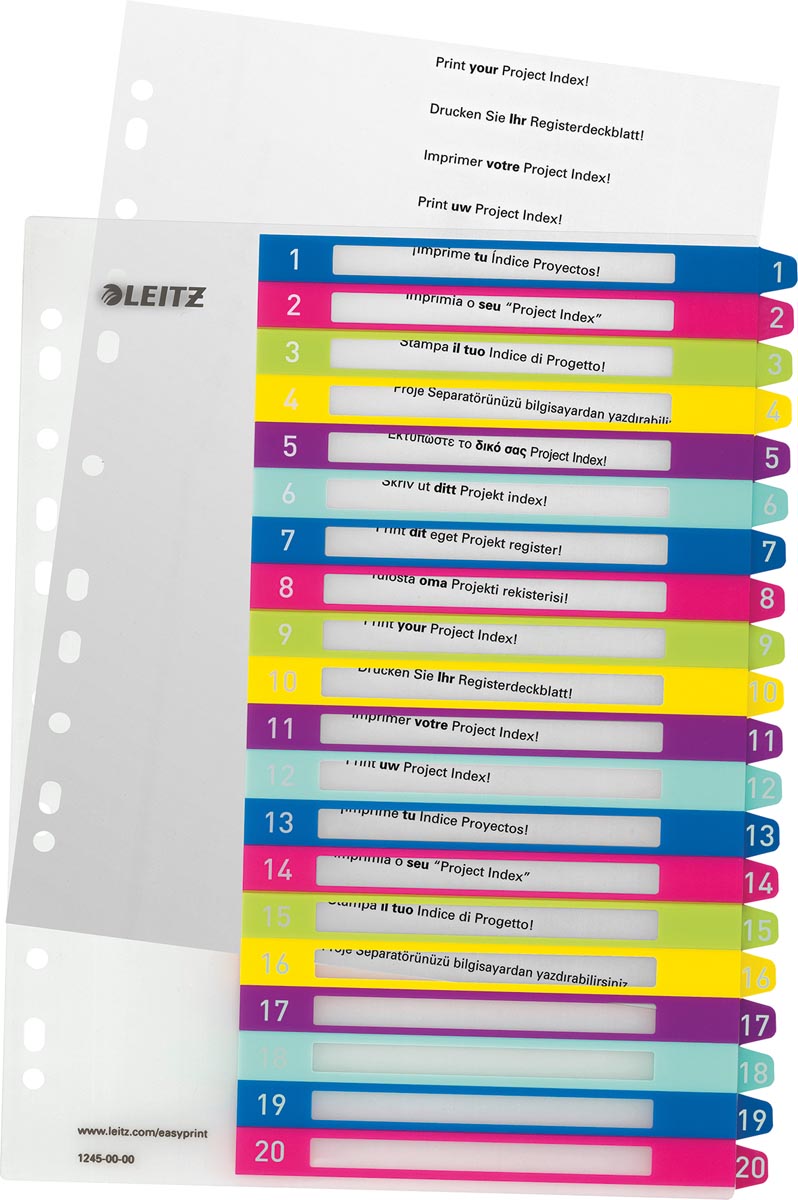 Leitz WOW printbare index, 20 tabs afbeelding