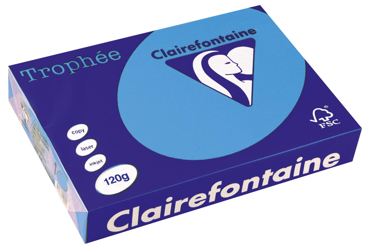 Clairefontaine Trophée Intens gekleurd papier A4 120 g 250 vel koningsblauw