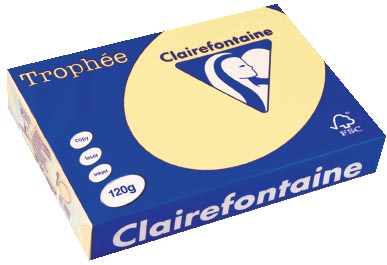 Clairefontaine Trophée Pastel A4, 120 g, 250 vel, kanariegeel