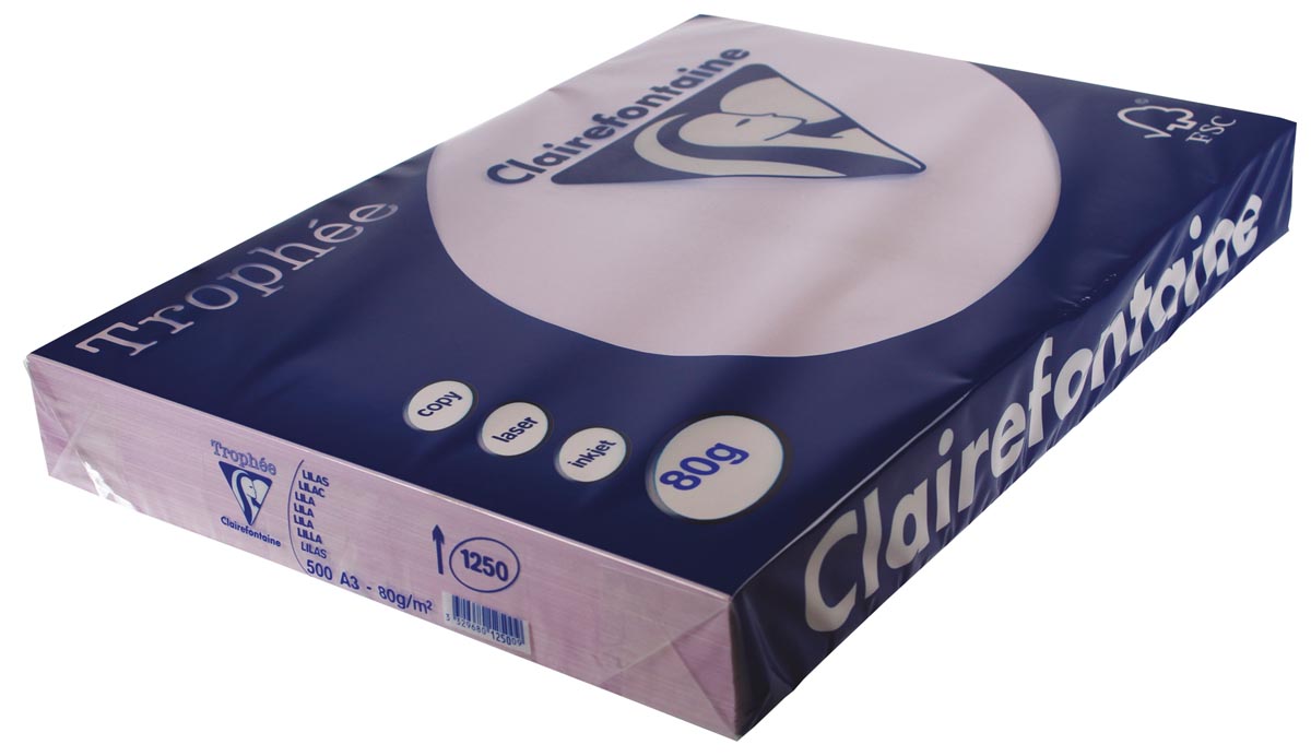 Clairefontaine Trophée Pastel, gekleurd papier, A3, 80 g, 500 vel, lila afbeelding